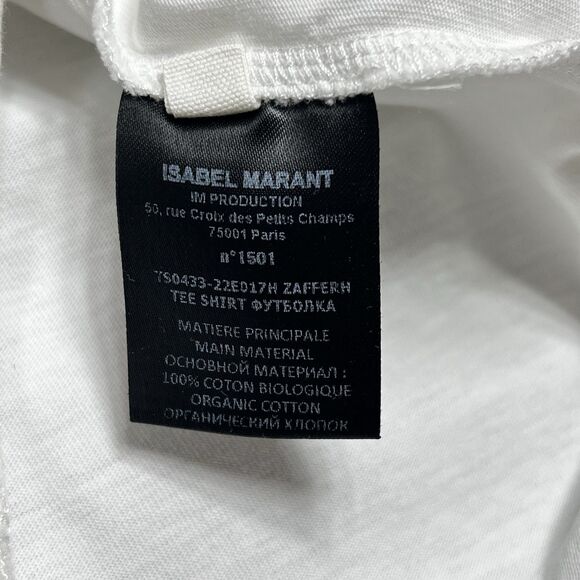 Isabel Marant T-Shirt Mens Size XL White Short Sleeve Logo 100% Cotton - Picture 12 of 13